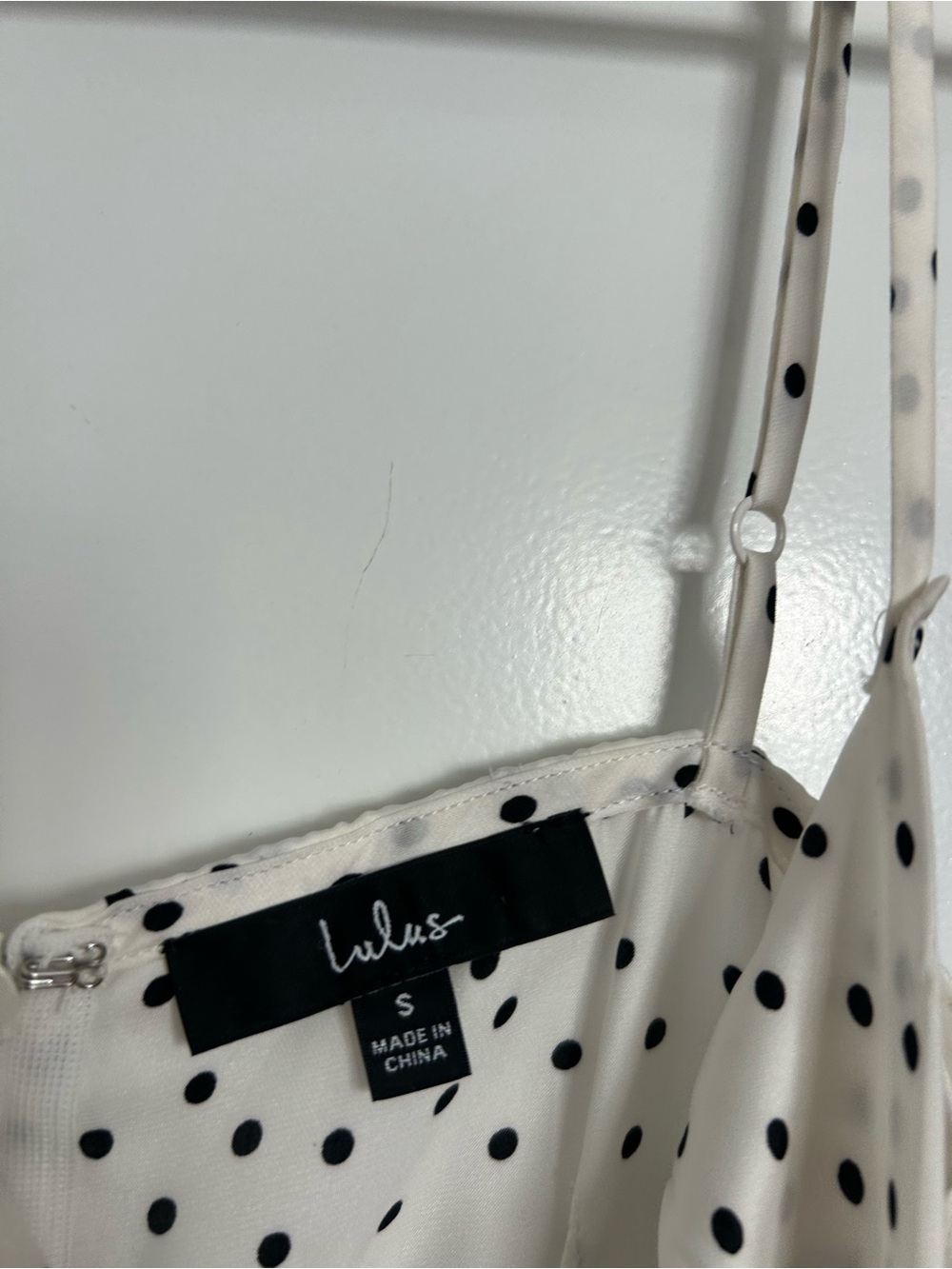 Lulu’s White Polka Dot Mini Dress size S 90s chic retro spring preppy graduation - Picture 7 of 15